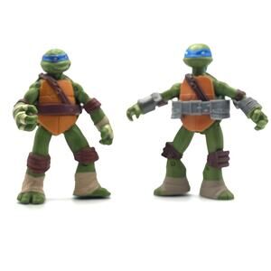 2012 Teenage Mutant Ninja Turtles TMNT, Lot of 2 Leonardo 5" Action Figures, EUC